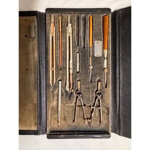 Vintage Dietzgen Drafting Set  Engineering/Drafting Tools Complete in Case • USA